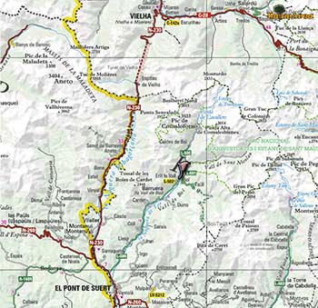 Road Map of Aig�estortes (Lleida)